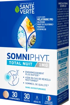 Somniphyt 30' mélatonine trouble du sommeil Santé verte - 30 comprimés