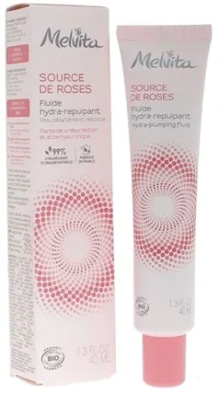 Source de Roses Fluide hydra-repulpant bio Melvita - tube de 40 ml