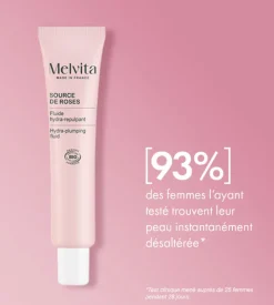 Source de roses fluide hydra-repulpant Melvita - tube de 40ml