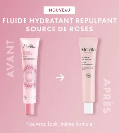 Source de roses fluide hydra-repulpant Melvita - tube de 40ml