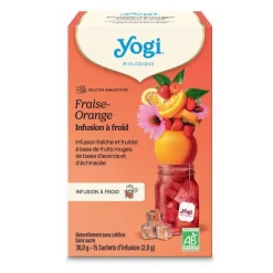 Soutien immunitaire Infusion à froid bio fraise-orange Yogi Tea - boite de 15 sachets