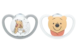 Space Sucette silicone Winnie 6-18 mois NUK - lot de 2 sucettes