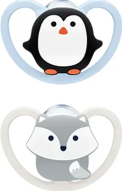 Space Sucettes silicone 0-6 mois NUK - lot de 2 sucettes