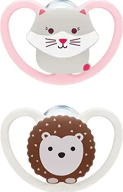 Space Sucettes silicone 0-6 mois NUK - lot de 2 sucettes