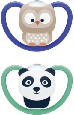 Space Sucettes silicone 6-18 mois NUK - lot de 2 sucettes