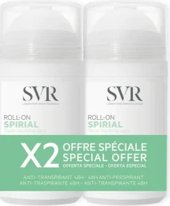 Spirial Déodorant anti-transpirant 48h SVR - lot de 2 roll-on de 50 ml