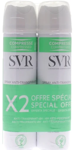 Spirial spray anti-transpirant SVR - Lot de 2 sprays de 75 ml