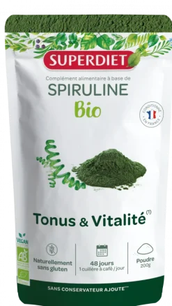 Spiruline bio poudre SuperDiet - sachet de 200g