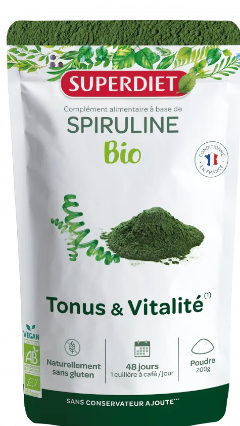Spiruline bio poudre SuperDiet - sachet de 200g