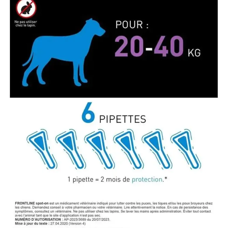Spot On chien 20-40 kg Frontline