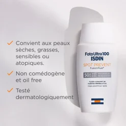 Spot Prevent prévention taches solaires SPF50+ Foto Ultra 100 Isdin - flacon de 50ml
