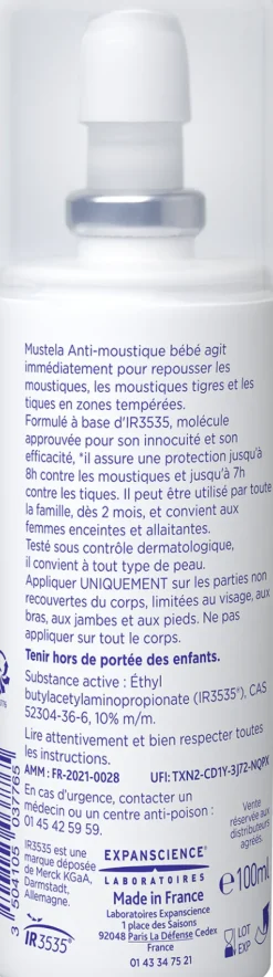 Spray anti-moustique bébé Mustela - spray de 100ml