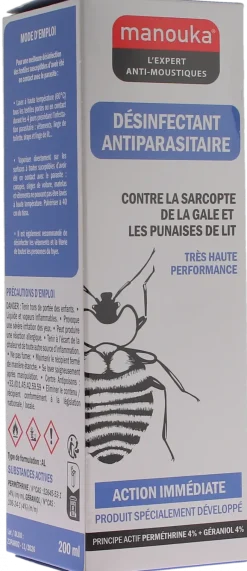 Spray désinfectant antiparasitaire Manouka - spray de 200ml