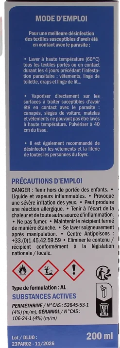 Spray désinfectant antiparasitaire Manouka - spray de 200ml