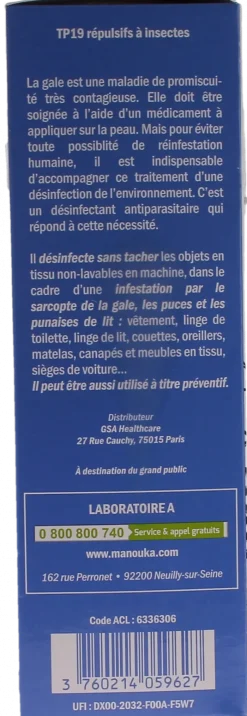 Spray désinfectant antiparasitaire Manouka - spray de 200ml