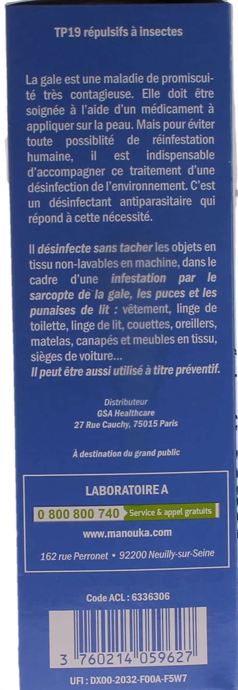 Spray désinfectant antiparasitaire Manouka - spray de 200ml