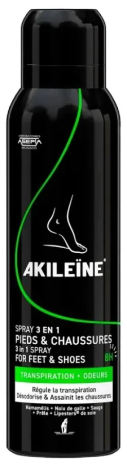 Spray 3 en 1 pieds et chaussures Akileïne – 150 ml