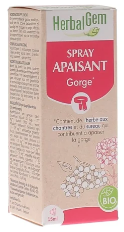 Spray gorge apaisant bio Herbalgem - spray de 15ml