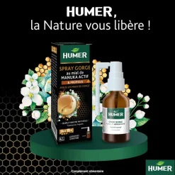 Spray gorge miel de Manuka et propolis IAA 15+ Humer - spray de 20ml