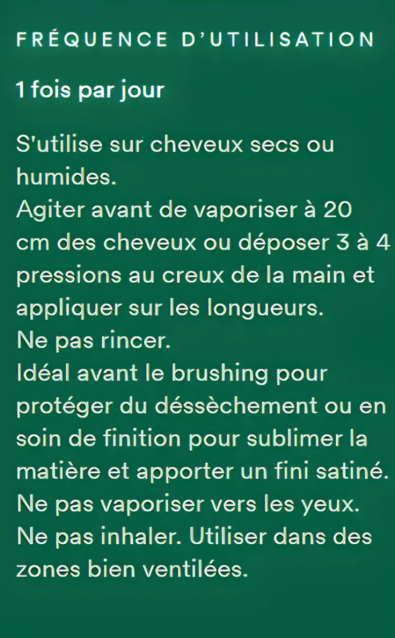 Spray nutrition cheveux secs huile à la mangue Klorane - spray de 100 ml
