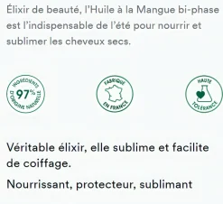 Spray nutrition cheveux secs huile à la mangue Klorane - spray de 100 ml