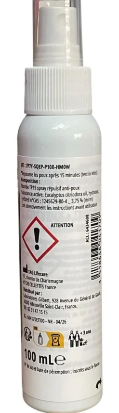 Spray répulsif poux et lentes Parasidose - spray de 100ml