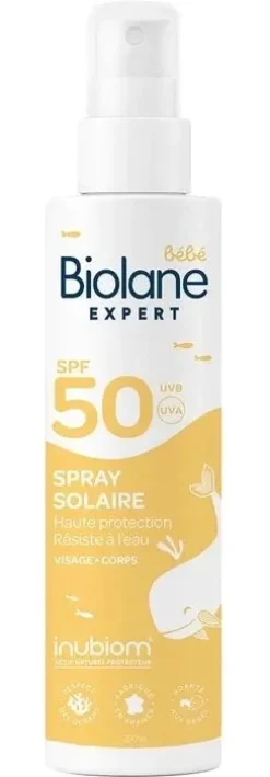 Spray solaire bébé SPF50 Biolane - spray de 200ml