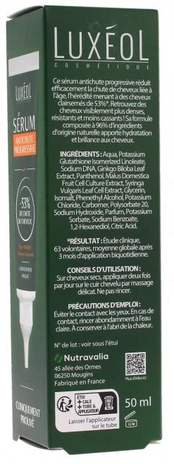 Sérum antichute progressive Luxéol - tube de 50 ml