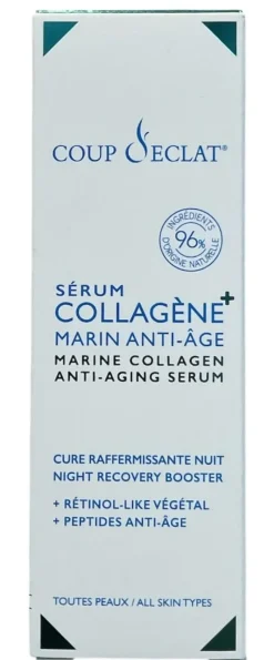 Sérum collagène+ marin anti-âge de nuit Coup d'éclat - flacon-pipette de 30ml