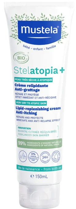 Stelatopia+ Crème relipidante anti-grattage bio Mustela