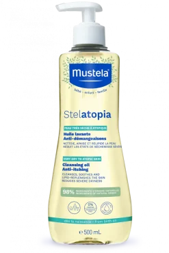 Stelatopia Huile lavante bébé-enfant Mustela - flacon-pompe de 500 ml