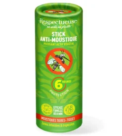 Stick anti-moustique puissant actif végétal Respectueuse - stick de 40g