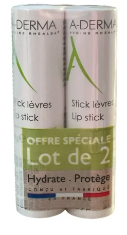 Stick à lèvres duo avoine rhealba A-Derma