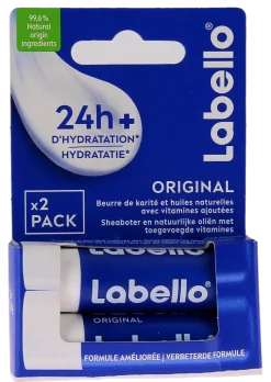 Stick à lèvres Original Care 24h Labello – lot de 2 sticks
