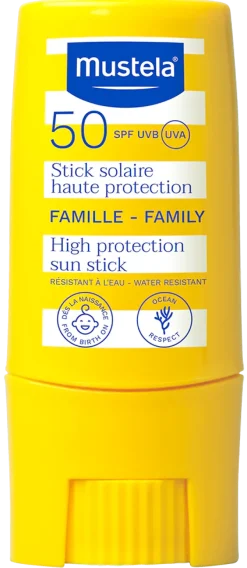Stick solaire SPF 50 famille Mustela – stick 9 g