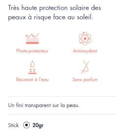 Stick très haute protection sunsistick spf 50+ Avène - stick de 20 g