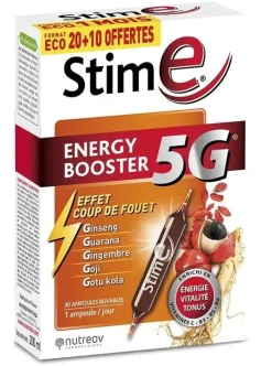 Stime E energy booster 5G Nutreov - boîte de 30 ampoules buvables