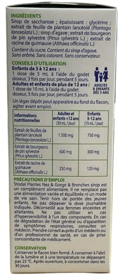 Stodal plantes sirop nez gorge bronches Boiron - flacon de 150ml