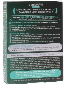 Sublimes cheveux force & croissance Santarome - boîte de 30 comprimés
