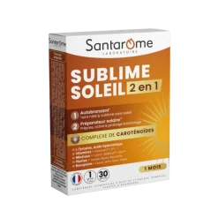 Sublime Soleil 2 en 1 autobronzant et préparateur solaire Santarome - boite de 30 gélules