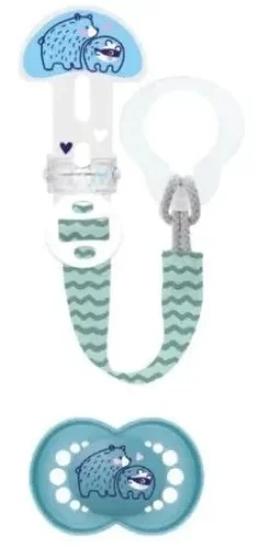 Sucette & attache-sucette silicone 6 mois+ Mam - attache sucette + sucette