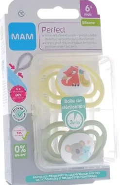 Sucette Perfect Better together 6 mois+ silicone MAM - 2 sucettes