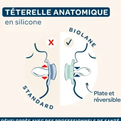 Sucettes anatomique 6-18 mois unies Biolane - lot de 2 sucettes