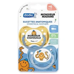 Sucettes anatomiques édition limitée Madame Monsieur +6 mois Dodie - lot de 2 sucettes