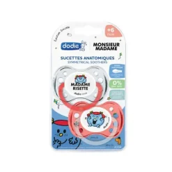 Sucettes anatomiques édition limitée Madame Monsieur +6 mois Dodie - lot de 2 sucettes