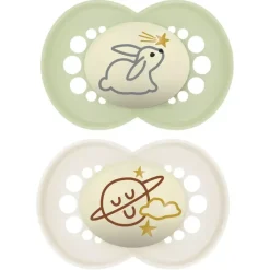 Sucettes anatomiques nuit Original nuit 6 mois et + Mam - lot de 2 sucettes