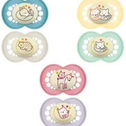 Sucettes anatomiques nuit Original nuit 6 mois et + Mam - lot de 2 sucettes