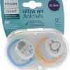 Sucettes Avent classic 0 à 6 mois Animals - lot de 2 sucettes