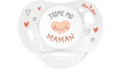 Sucette silicone anatomique avec anneau 0-6 mois Luc et Léa - une sucette