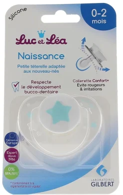Sucette silicone anatomique 0-2 mois Luc et Léa - une sucette